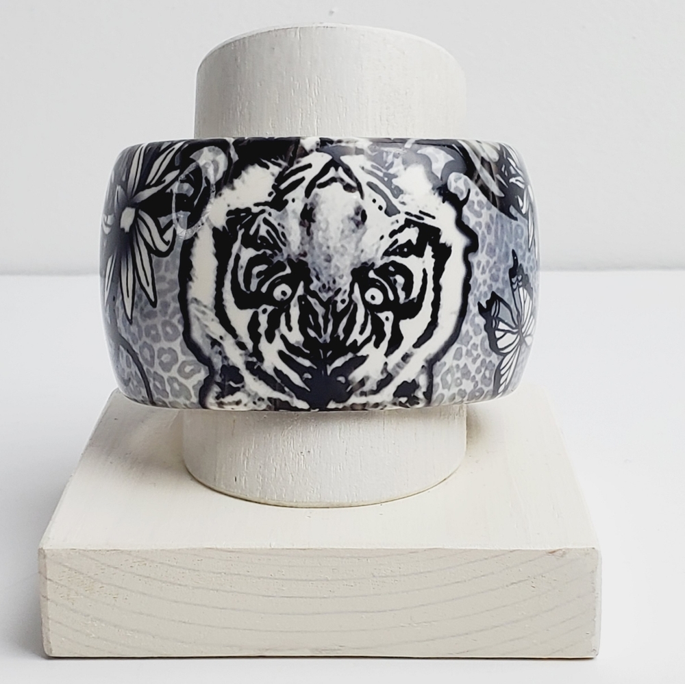 Vtg Tiger n' the Jungle Gray Scale Bangle BUNDLE!! - Picture 1 of 3